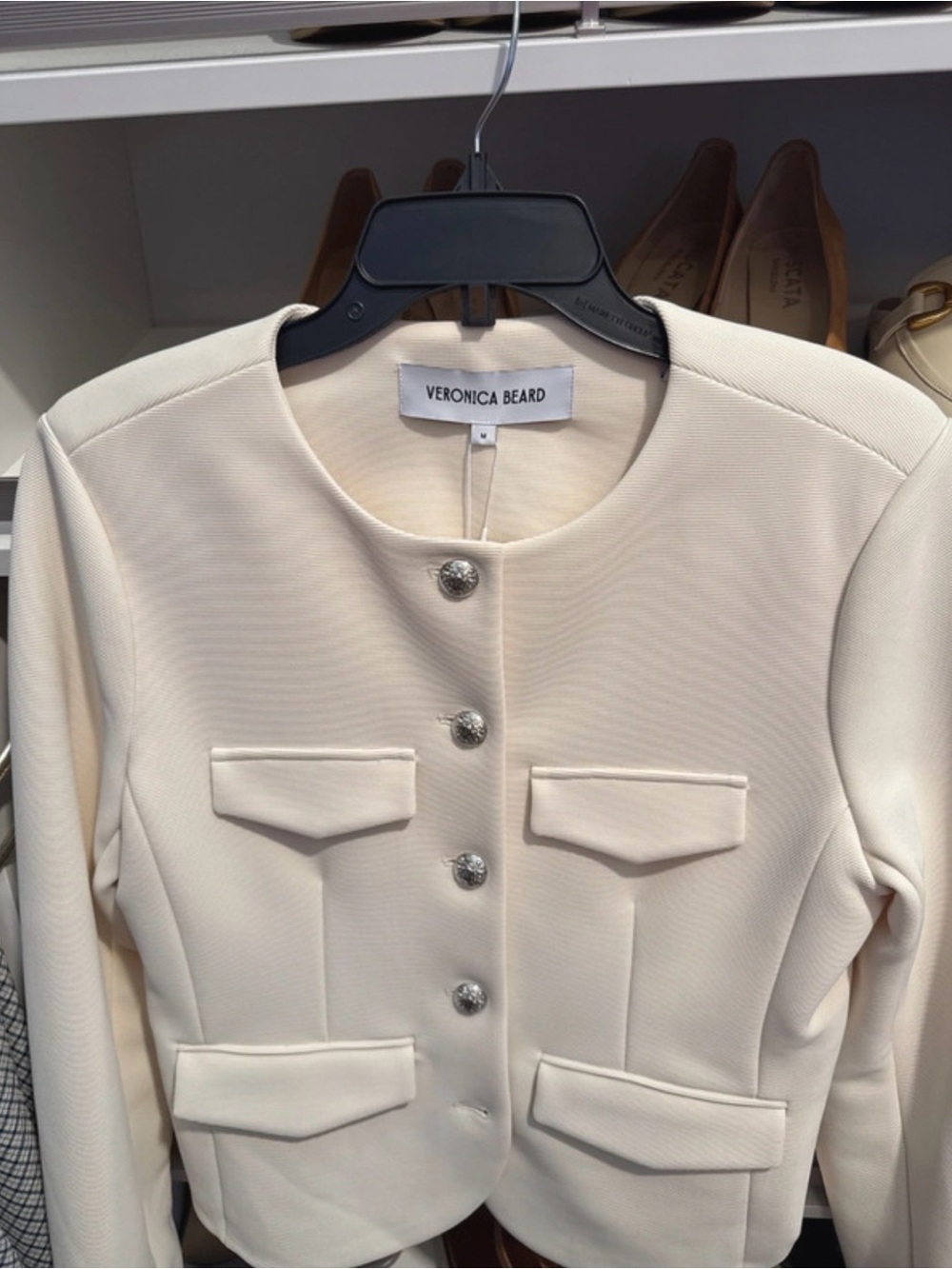 NWT Veronica Beard Ivory Kensington Jacket, Sz M
